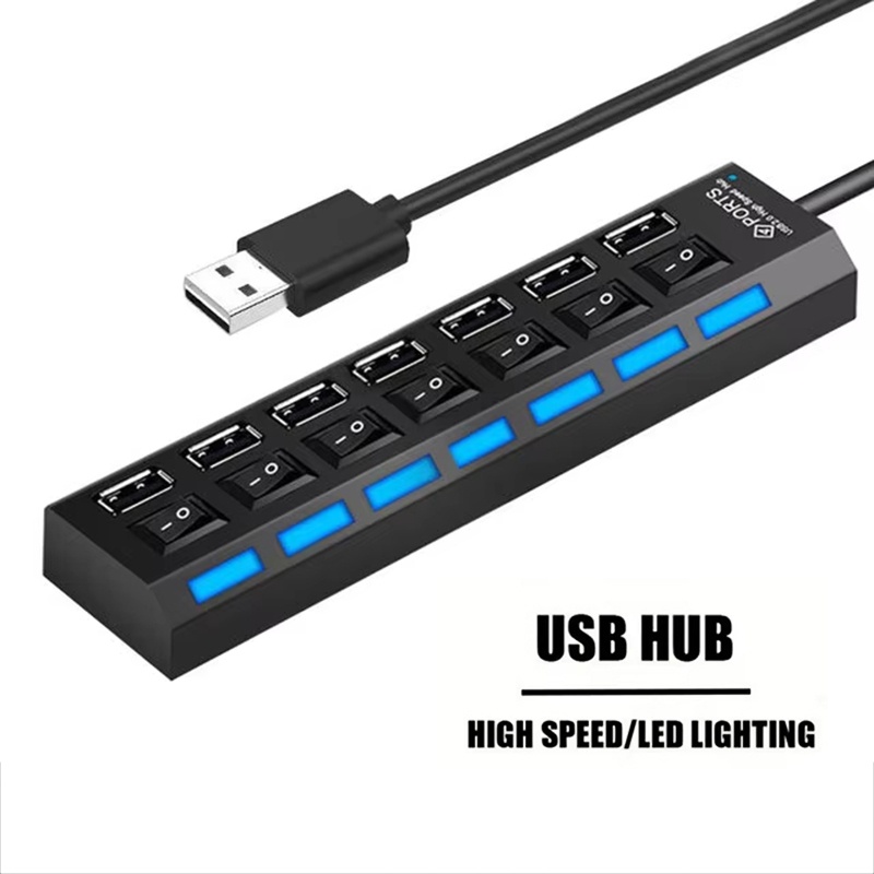 Laptop Office Accessories - موزع USB 2.0 بـ 7 منافذ
