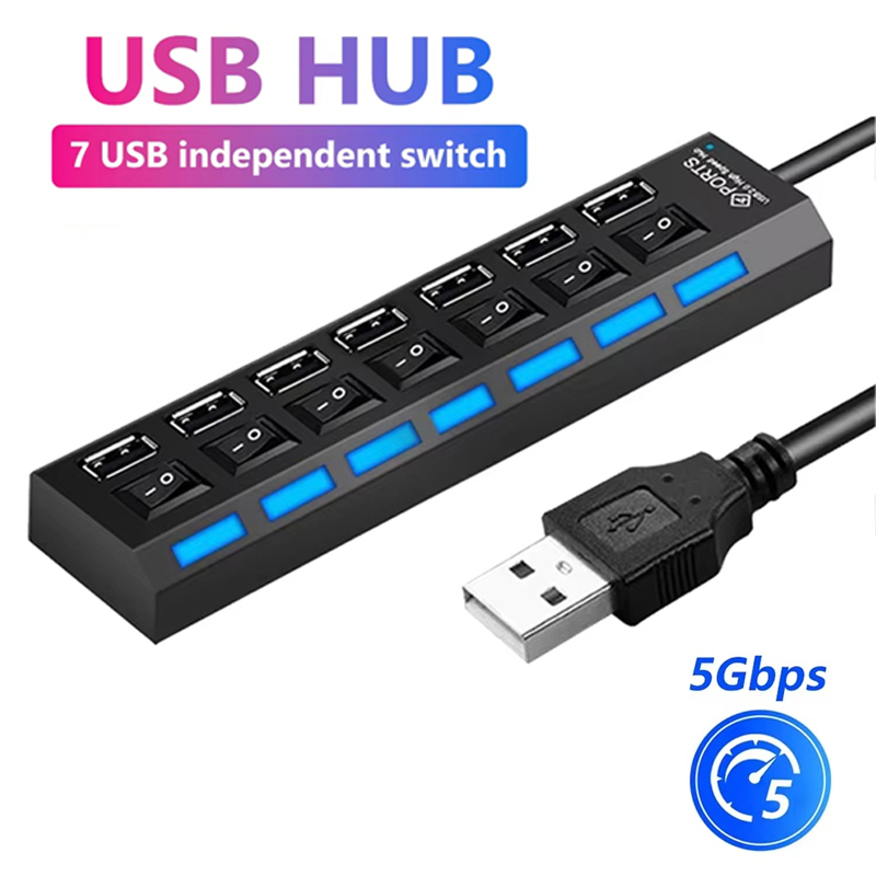 موزع USB 2.0 بـ 7 منافذ لأجهزة - مراجعة Laptop Office Accessories وسعره